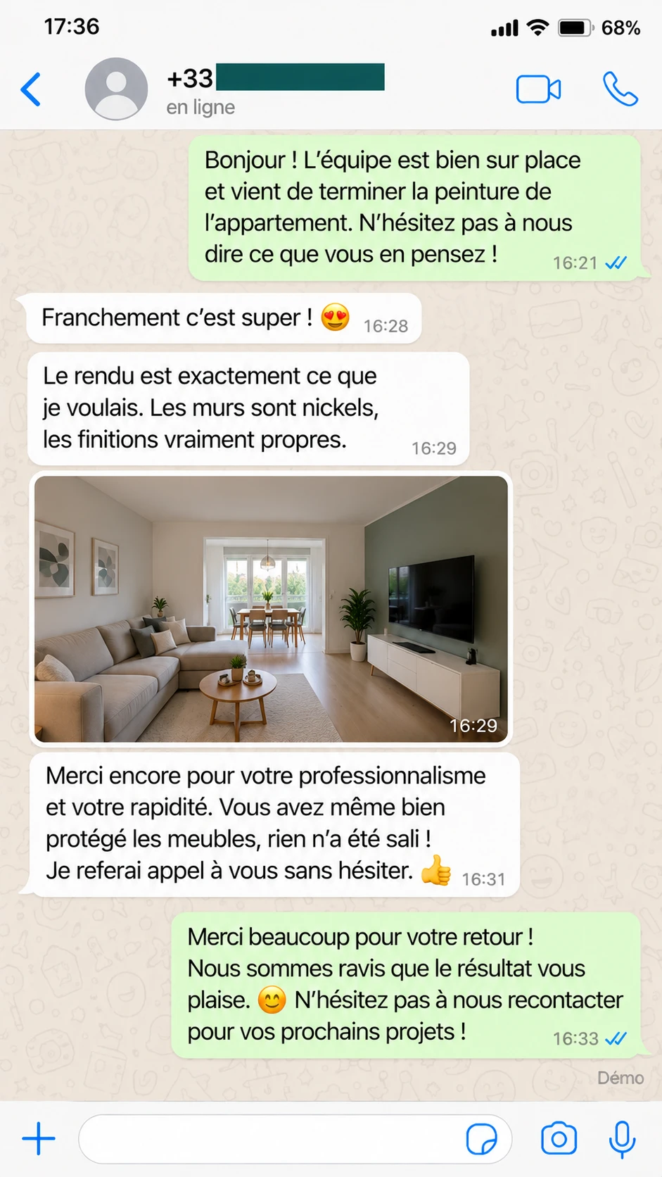 Capture d’un message d’un client