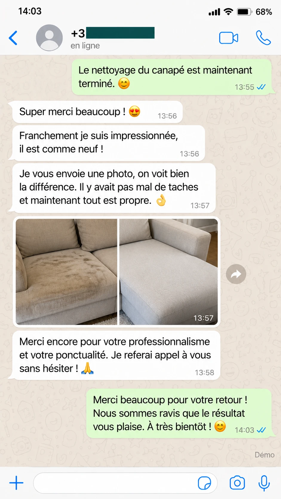 Capture d’un message d’un client