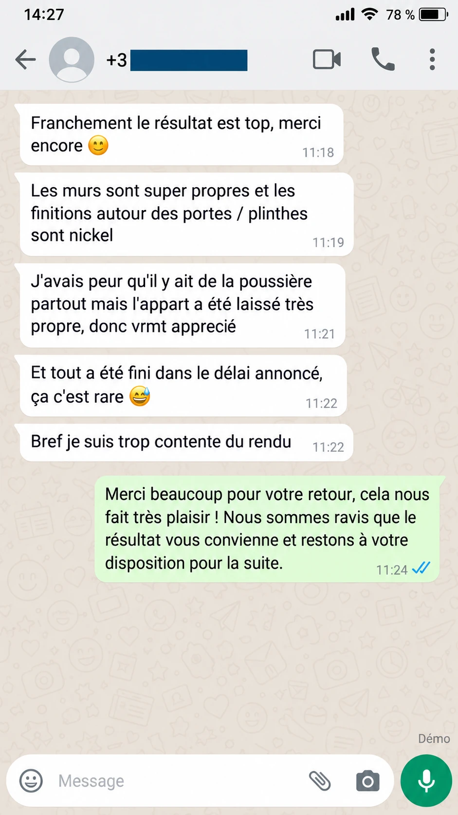 Capture d’un message d’un client