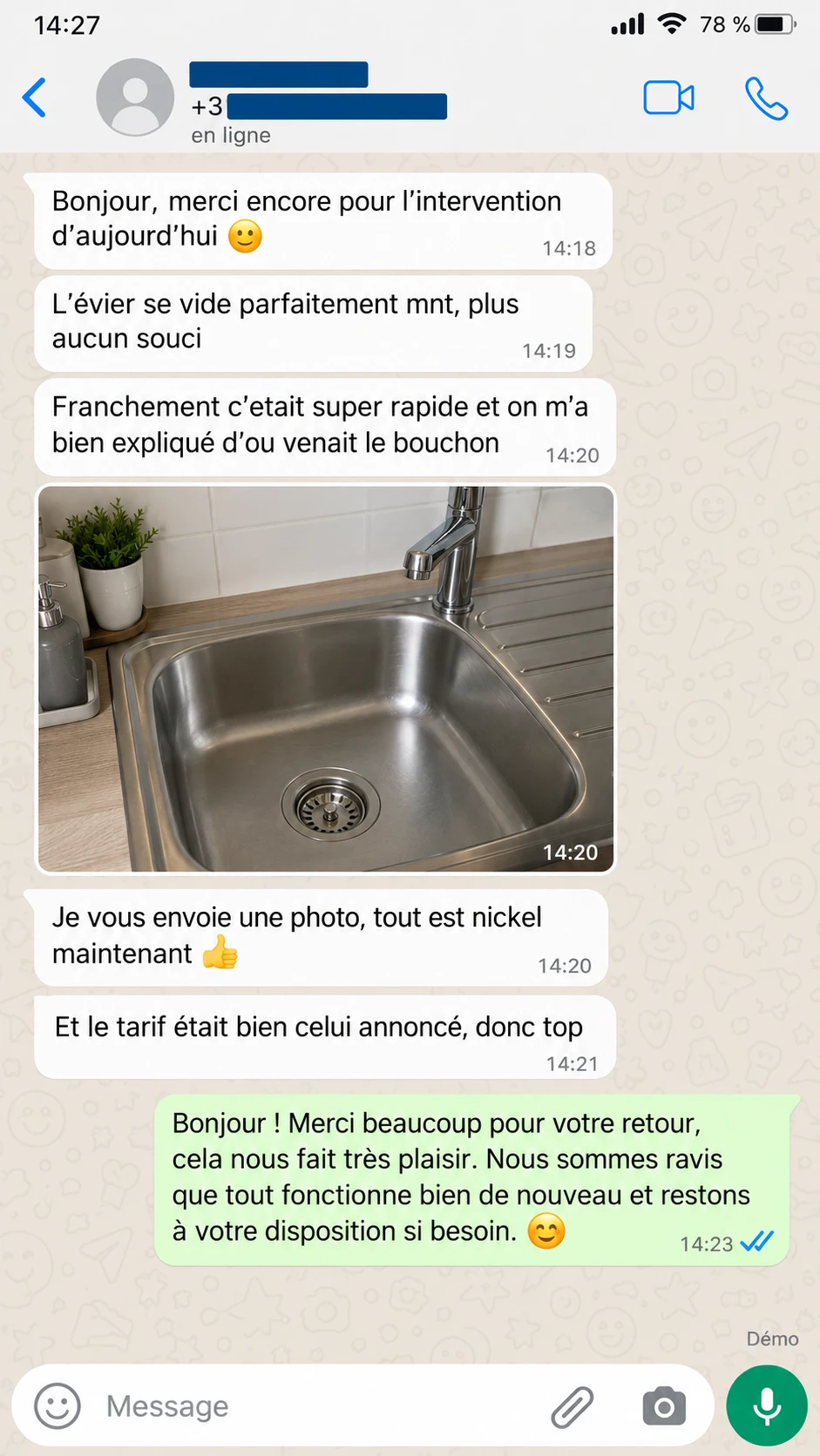 Capture d’un message d’un client